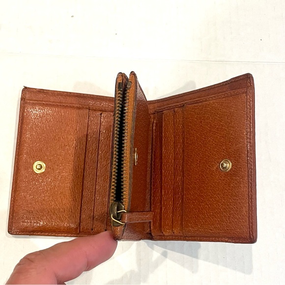 GUCCI Wallet Studded Canvas GG monogram leather trim MADE IN ITALY - Picture 6 of 15